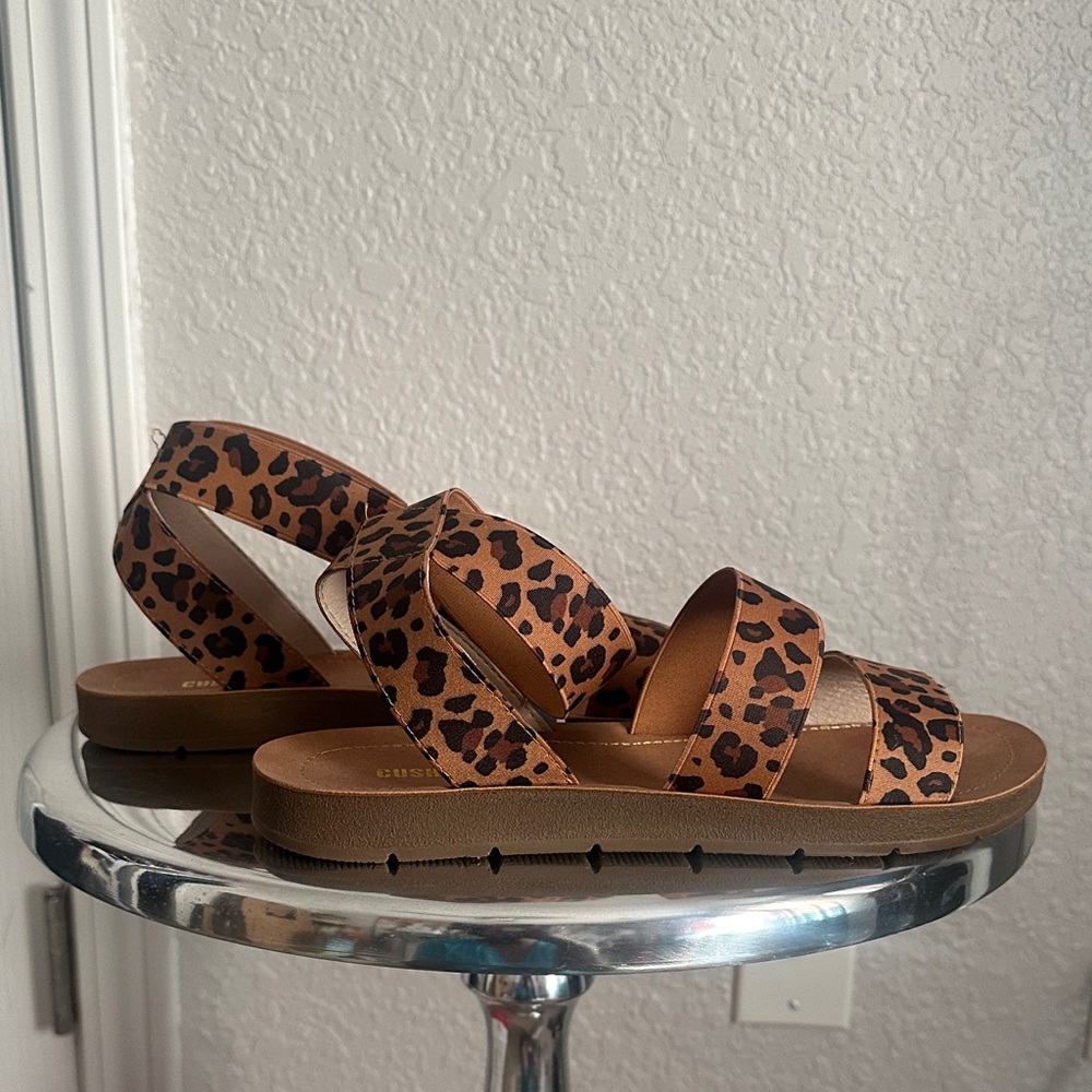 Brown Leopard Print Women's Sandals